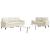 Set de canapele cu perne/rulouri, 2 piese, crem, catifea GartenMobel Dekor
