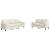 Set de canapele cu perne/rulouri, 2 piese, crem, catifea GartenMobel Dekor