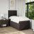 Pat box spring cu saltea, maro închis, 80x200 cm, textil GartenMobel Dekor