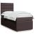 Pat box spring cu saltea, maro închis, 80x200 cm, textil GartenMobel Dekor