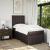 Pat box spring cu saltea, maro închis, 80x200 cm, textil GartenMobel Dekor