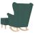 Scaun balansoar cu taburet, verde închis, textil GartenMobel Dekor