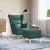 Scaun balansoar cu taburet, verde închis, textil GartenMobel Dekor