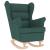 Scaun balansoar cu taburet, verde închis, textil GartenMobel Dekor