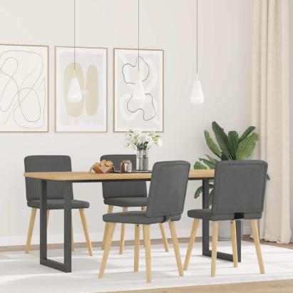 Scaune de bucătărie pivotante, 4 buc., gri închis, textil GartenMobel Dekor