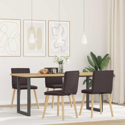 Scaune de bucătărie, 4 buc., maro închis, material textil GartenMobel Dekor