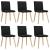 Scaune de sufragerie 6 buc. negru material textil GartenMobel Dekor
