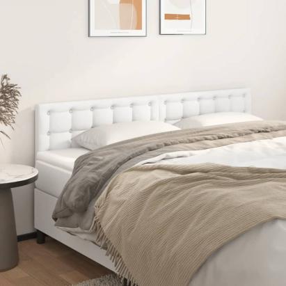Tăblii de pat, 2 buc, alb, 90x5x78/88 cm, piele ecologică GartenMobel Dekor