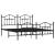 Cadru pat fără saltea, cu tăblie picioare negru 160x200cm metal GartenMobel Dekor