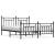 Cadru pat fără saltea, cu tăblie picioare negru 160x200cm metal GartenMobel Dekor
