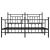 Cadru pat fără saltea, cu tăblie picioare negru 160x200cm metal GartenMobel Dekor