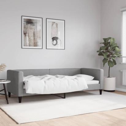 Cadru de pat, gri deschis, 80x200 cm, material textil GartenMobel Dekor