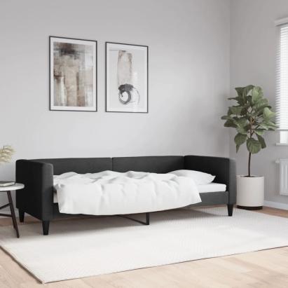 Pat de zi, negru, 80x200 cm, material textil GartenMobel Dekor