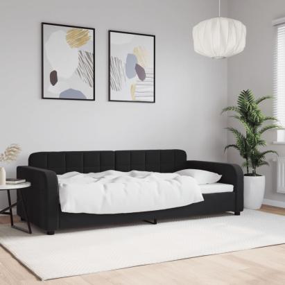 Pat de zi, negru, 90x190 cm, catifea GartenMobel Dekor