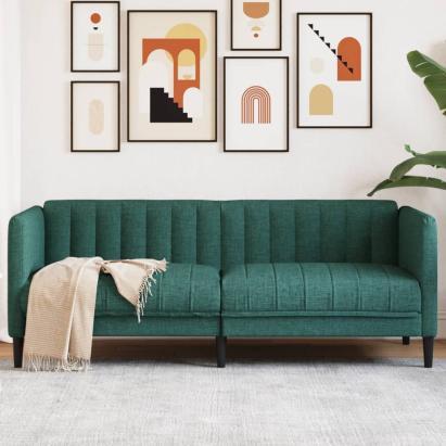 Canapea, 2 locuri, verde închis, material textil GartenMobel Dekor