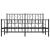 Cadru pat fără saltea, cu tăblie picioare negru 160x200cm metal GartenMobel Dekor