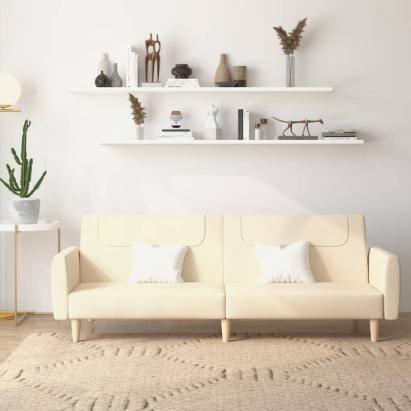 Canapea extensibilă cu 2 locuri, crem, material textil GartenMobel Dekor