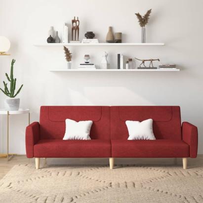 Canapea extensibilă cu 2 locuri, roșu vin, material textil GartenMobel Dekor