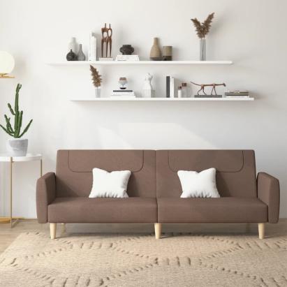 Canapea extensibilă cu 2 locuri, gri taupe, material textil GartenMobel Dekor