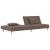 Canapea extensibilă cu 2 locuri, 2 perne, gri taupe, textil GartenMobel Dekor