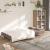 Canapea extensibilă cu 2 locuri, 2 perne, gri taupe, textil GartenMobel Dekor