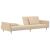 Canapea extensibilă cu 2 locuri, 2 perne, crem, textil GartenMobel Dekor