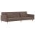 Canapea extensibilă cu 2 locuri, 2 perne, gri taupe, textil GartenMobel Dekor
