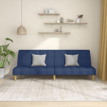 Canapea extensibilă cu 2 locuri, albastru, material textil GartenMobel Dekor