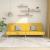 Canapea extensibilă cu 2 locuri, galben, material textil GartenMobel Dekor
