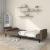 Canapea extensibilă cu 2 locuri, 2 perne, gri taupe, textil GartenMobel Dekor
