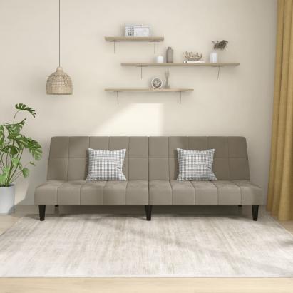 Canapea extensibilă cu 2 locuri, gri deschis, catifea GartenMobel Dekor