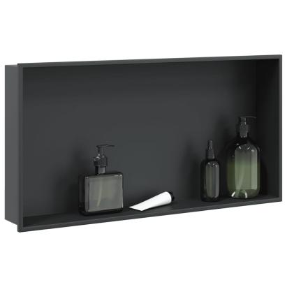 Nișă de duș, negru mat, 62x32x9 cm, oțel inoxidabil GartenMobel Dekor
