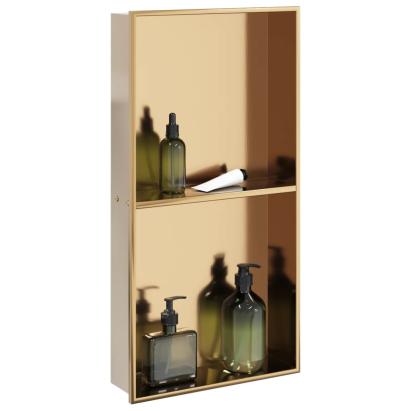 Nișă de duș, auriu periat, 32x62x9 cm, oțel inoxidabil GartenMobel Dekor
