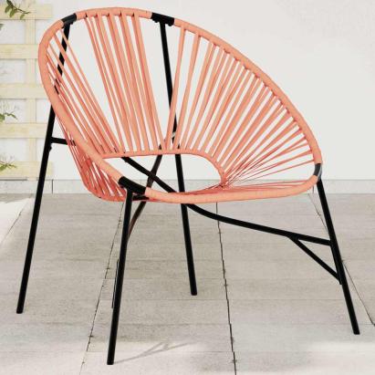 Scaun Ou de grădină Negru și Portocaliu Poly Rattan GartenMobel Dekor