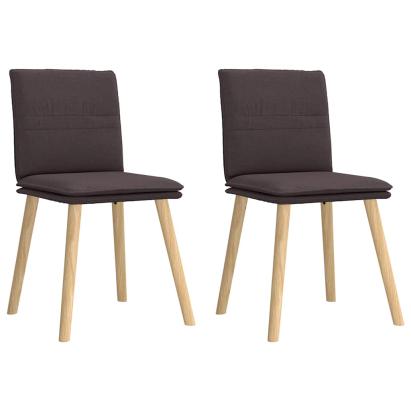 Scaune de masă, 2 buc., maro închis, material textil GartenMobel Dekor