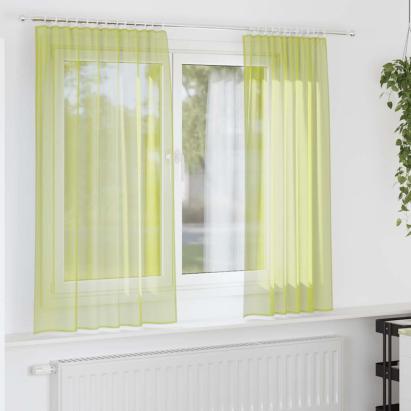 Perdele din voile cu tablă 2 buc Verde măr GartenMobel Dekor