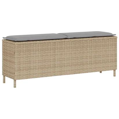 Bancă de grădină cu pernă Bej 110x30x40,5 cm Poly Ratan GartenMobel Dekor