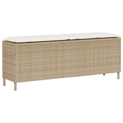 Bancă de grădină cu pernă Bej 110x30x40,5 cm Poly Ratan GartenMobel Dekor