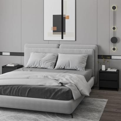 Noptiere, 2 buc., negru, 45x34,5x44,5 cm, PAL  GartenMobel Dekor