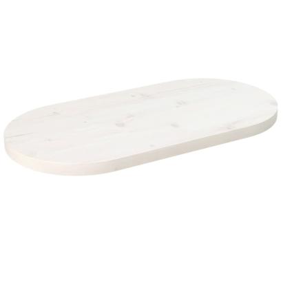 Blat de masă, alb, 60x30x2,5 cm, lemn masiv de pin, oval GartenMobel Dekor