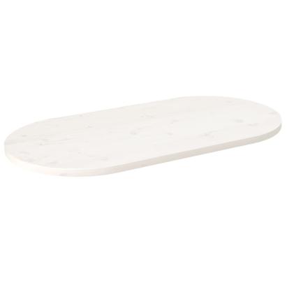 Blat de masă, alb, 100x50x2,5 cm, lemn masiv de pin, oval GartenMobel Dekor