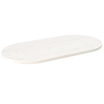 Blat de masă, alb, 110x55x2,5 cm, lemn masiv de pin, oval GartenMobel Dekor