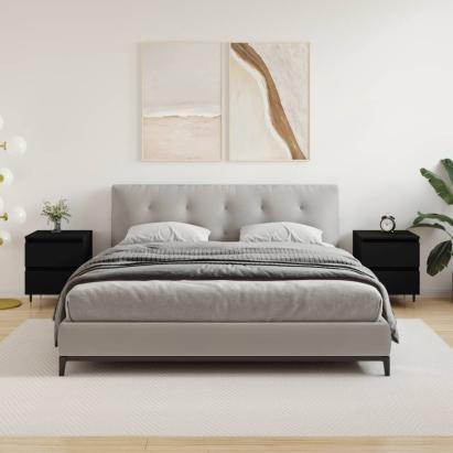 Noptiere, 2 buc., negru, 40x35x50 cm, lemn compozit GartenMobel Dekor