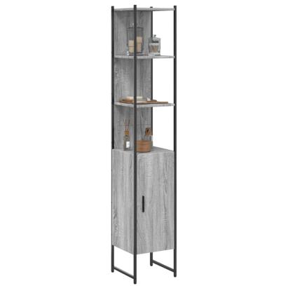 Dulap de baie, gri sonoma, 33x33x185,5 cm, lemn prelucrat GartenMobel Dekor