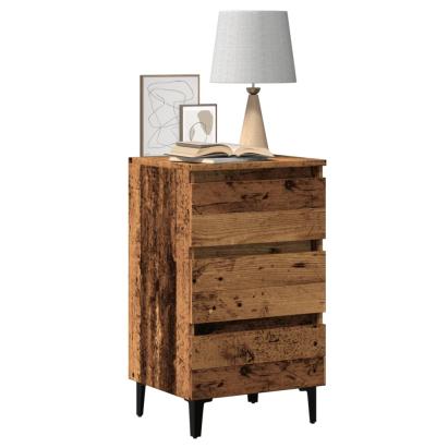 Noptieră cu picioare metalice, lemn vechi, 40x35x69 cm GartenMobel Dekor