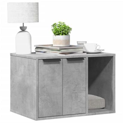 Cutie litieră pisici gri beton 60x40x40 cm lemn prelucrat GartenMobel Dekor