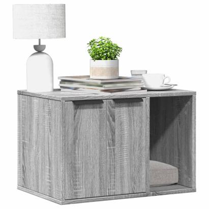 Cutie litieră pisici sonoma gri 60x40x40 cm lemn prelucrat GartenMobel Dekor