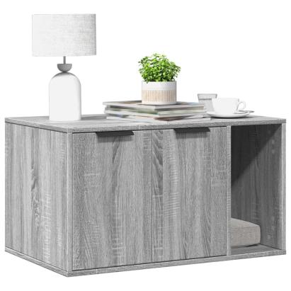Cutie litieră pisici sonoma gri 80x50x45 cm lemn prelucrat GartenMobel Dekor
