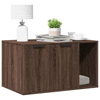 Cutie litieră pisici stejar maro 80x50x45 cm lemn prelucrat GartenMobel Dekor