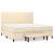 Pat box spring cu saltea, crem, 200x200 cm, textil GartenMobel Dekor